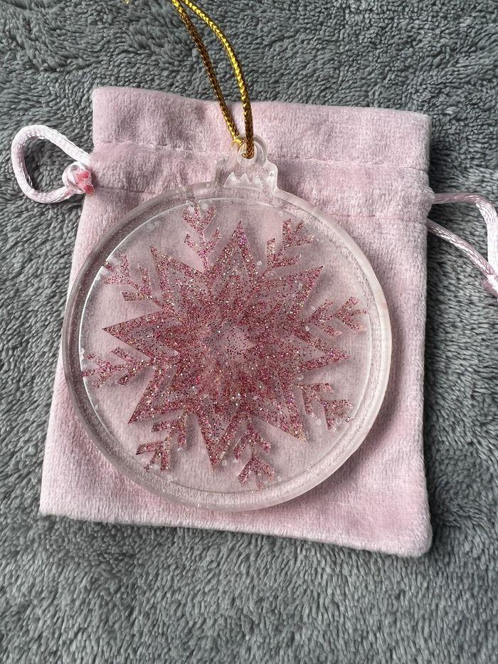 Décoration noël - boule de noël - rose - paillettes - transparent - photo numéro 4