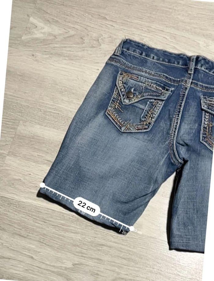 🩳 Short vintage brodé en jean Bleu Arya Taille S🩳 - photo numéro 4