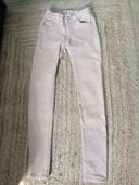 Jeans slim rose/beige pâle doré