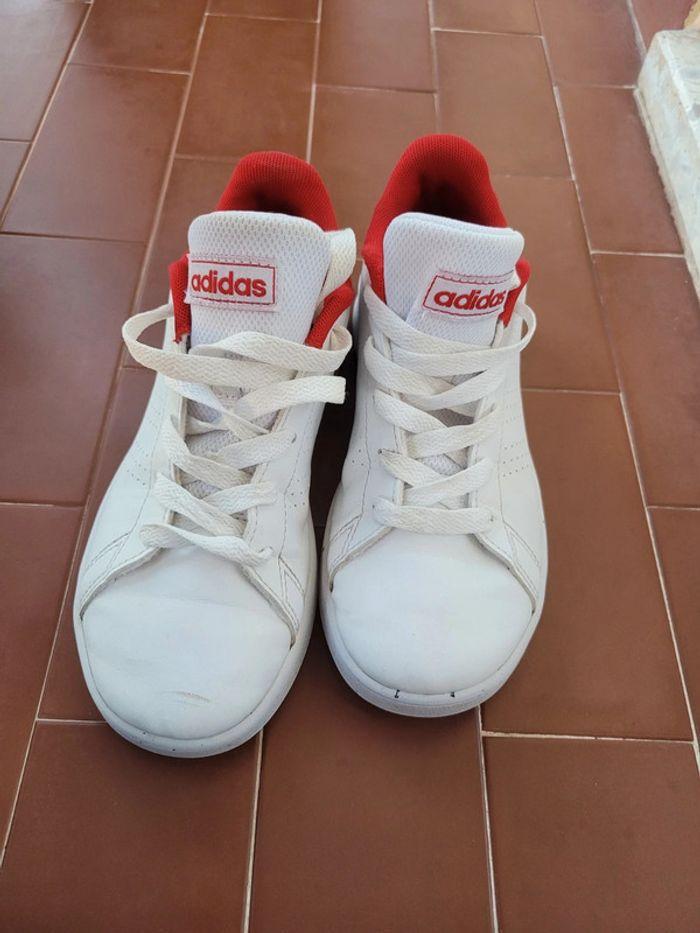 Basket tennis adidas rouge et blanche taille 32 - photo numéro 6