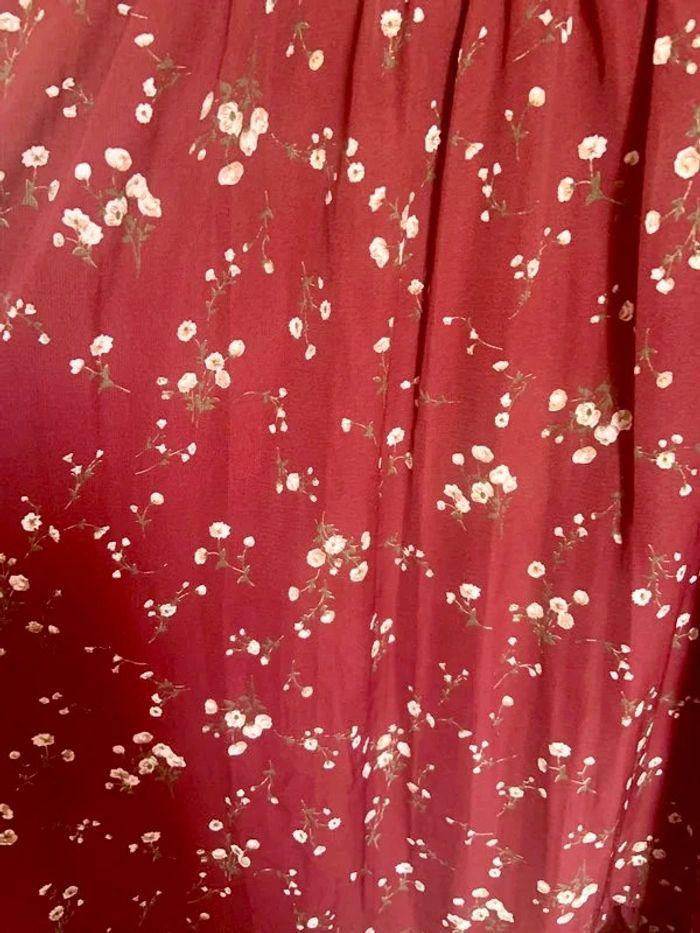 Robe bordeaux à fleurs Shein taille 0XL - photo numéro 3