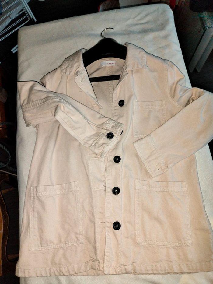 Veste camaïeu légère style jean t 38 beige - photo numéro 1