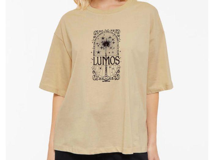 T-shirt oversize Lumos Harry Potter - Beige - photo numéro 2