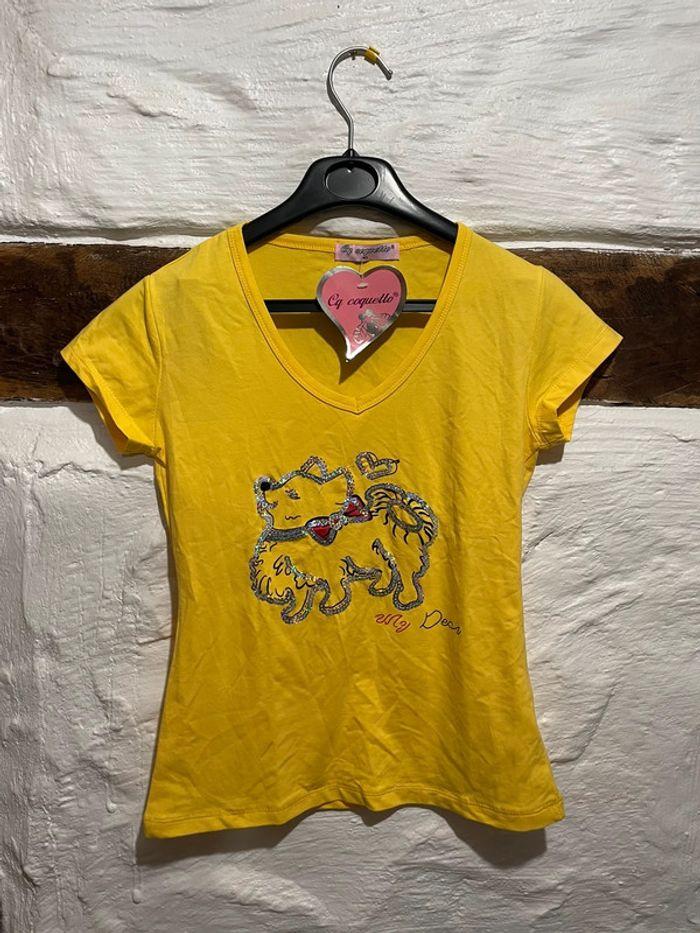 t shirt femme jaune - photo numéro 1