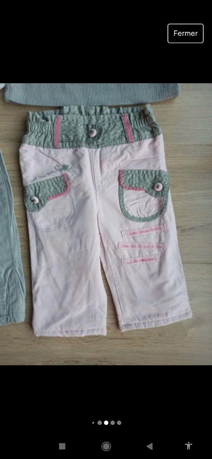 2 ensembles bébé 6 mois un pull une blouse 2 pantalons - photo numéro 6