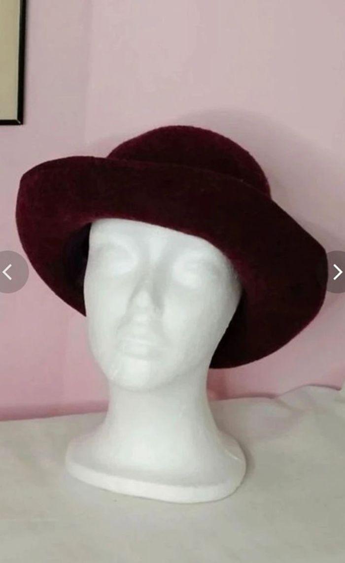 Chapeau vintage femme  bordeaux  automne hiver 💗 - photo numéro 9