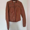 Veste en simili cuir marron