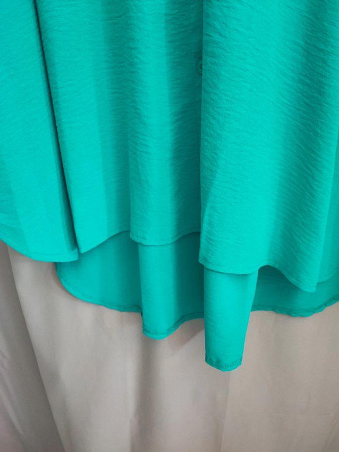 Robe chemise en turquoise grandes tailles - photo numéro 3