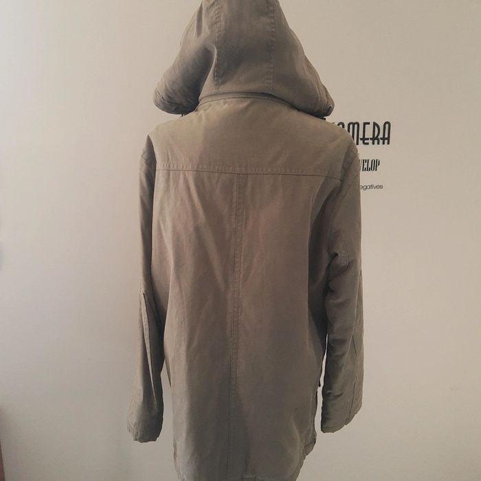 Parka homme hiver en toile beige kaki capuche amovible Jules taille M - photo numéro 6