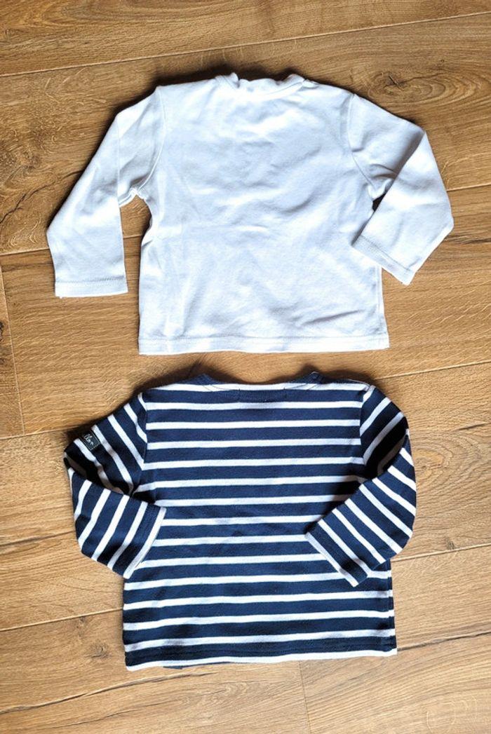 Lot de 2 t-shirts ML taille 12 mois - photo numéro 2