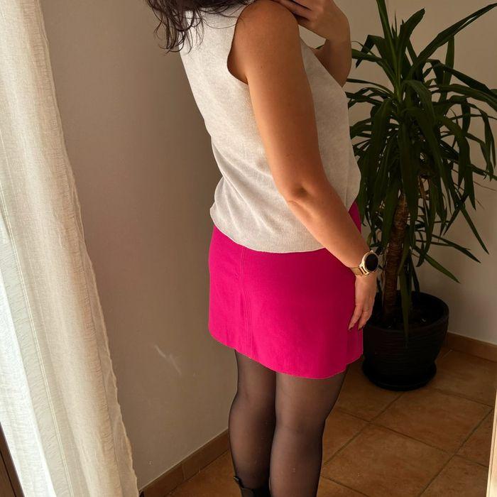 Jupe courte Zara rose fuchsia taille L - photo numéro 3