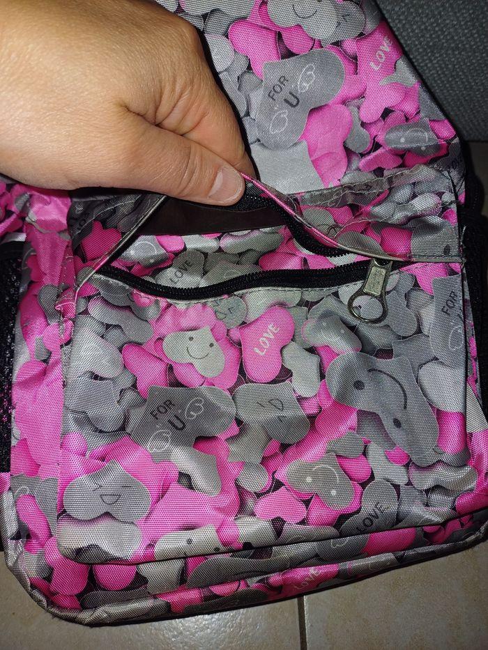 Sac a dos fille rose gris renforcer matelassé multipoche - photo numéro 4