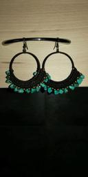 Boucles d'oreilles crochet et turquoise