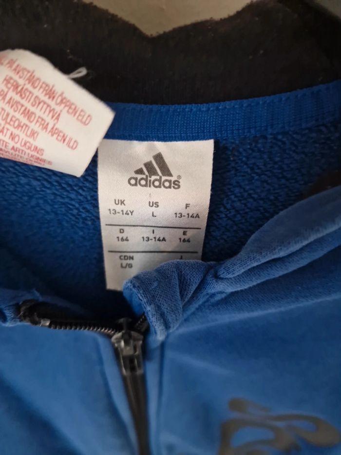 Superbe veste adidas bleu 13-14 ans - photo numéro 2