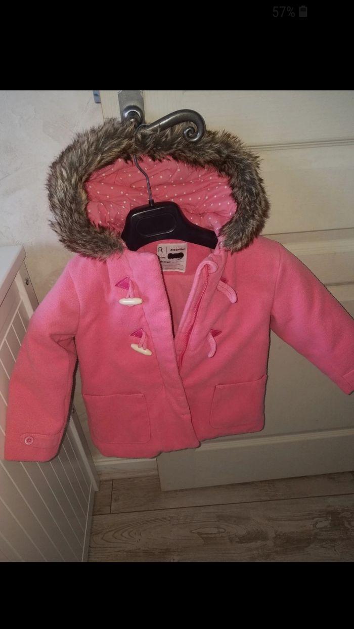 Manteau sifflé coat rose fille la redoute bon état - photo numéro 2