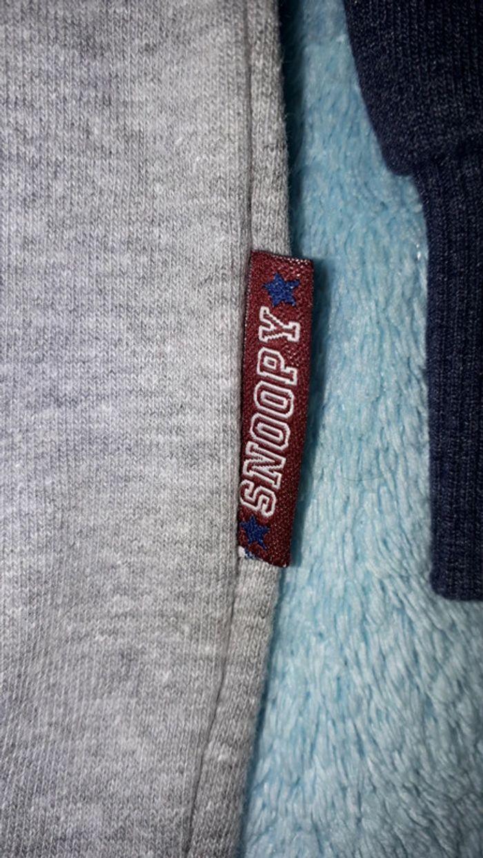 Pull Sweat garçon gris bordeaux marine Snoopy baseball 18 mois - photo numéro 3