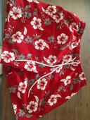 maillot de bain rouge et fleurs homme L-M