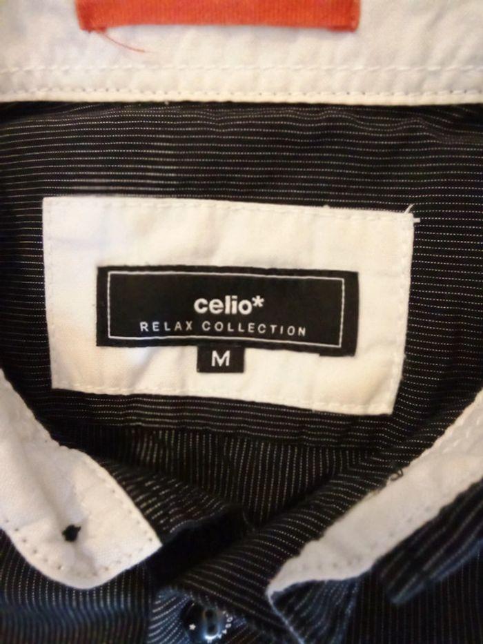 Chemise manches courtes à rayures noires et blanches Celio Collection Relax taille M - photo numéro 16