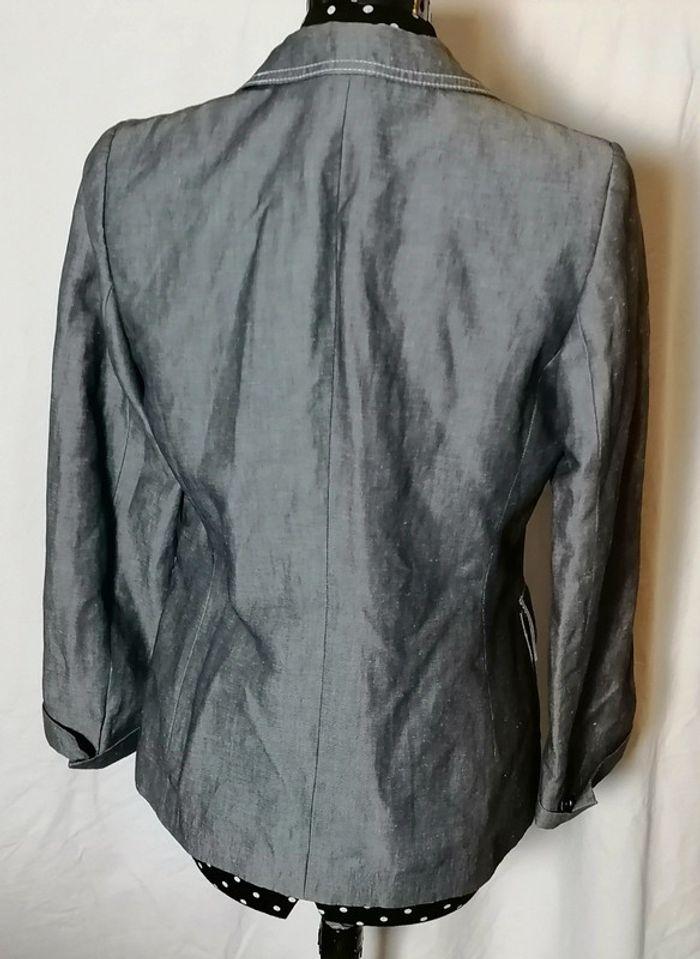 Veste / Blazer gris en lin taille 42 Rodier - photo numéro 5