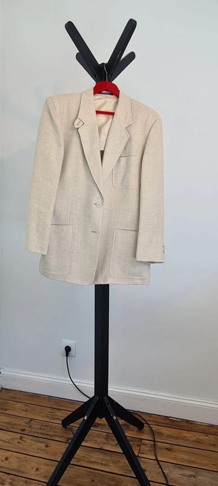 Veste blazer en lin beige Daks - photo numéro 1