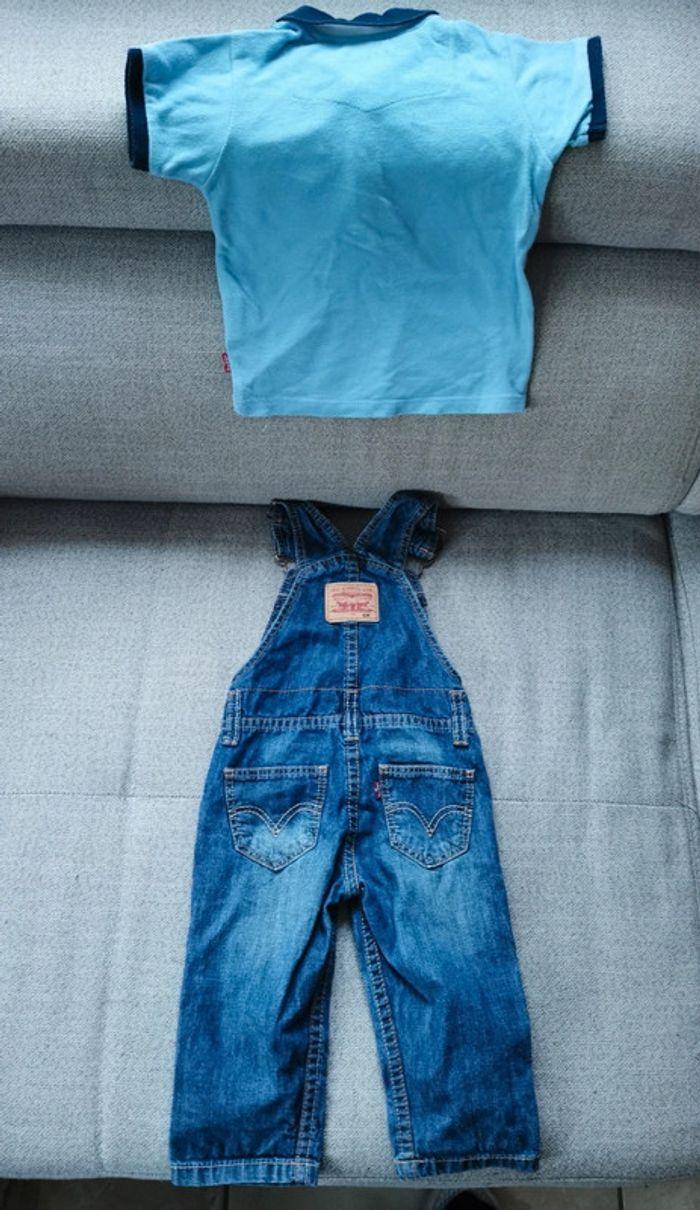 Ensemble Levi's salopette en jeans et polo 6 mois - photo numéro 2