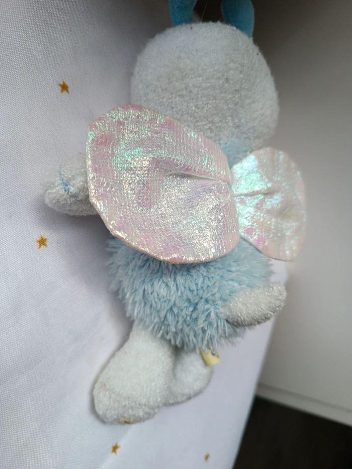 Luminou doudou peluche plush lumineux Glow phosphorescent ailes bleu blue abeille papillon Butterfly - photo numéro 9