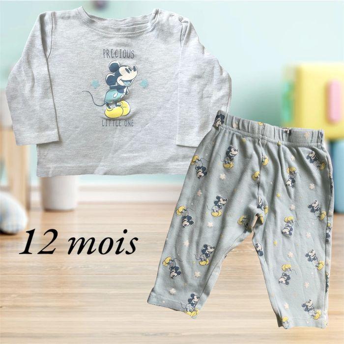 Pyjama 2 pièces garçon Mickey 12 mois - photo numéro 1