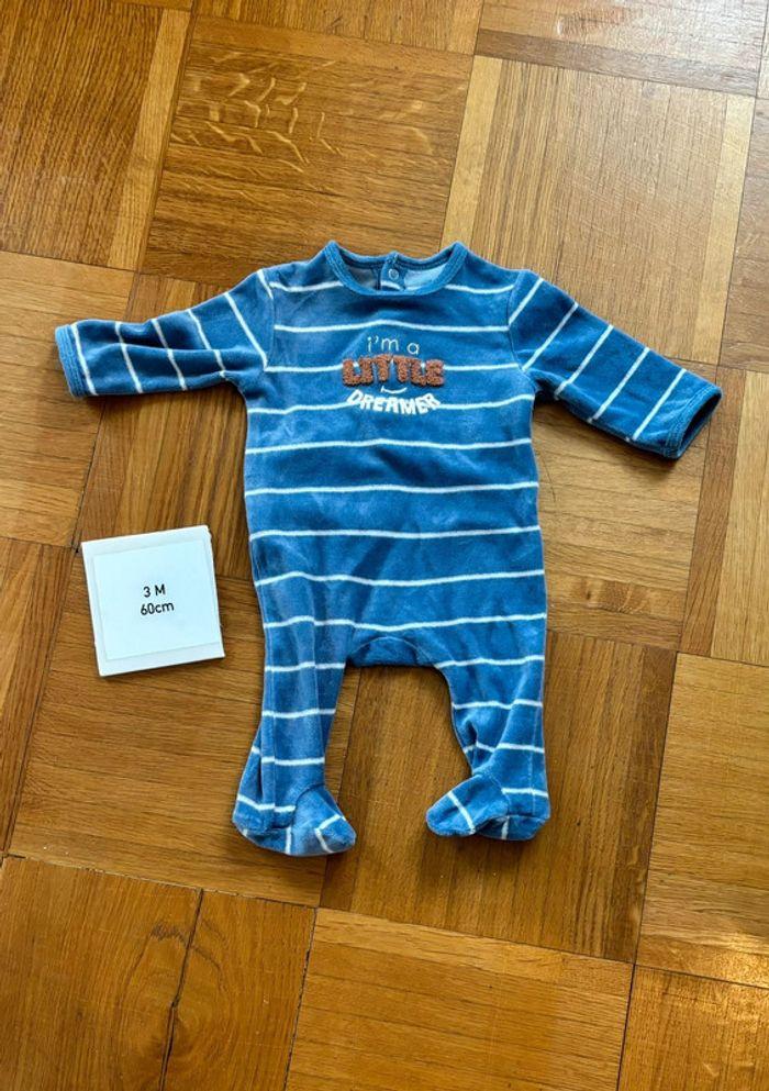 Lot de 10 pyjamas velours bébé 3 mois - photo numéro 3