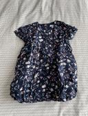 Robe bleu marine fleurs Vertbaudet 2 ans