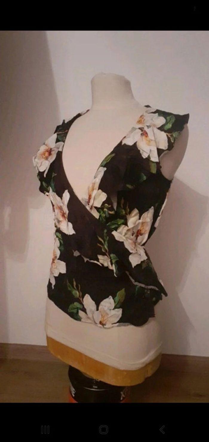 Debardeur portefeuille à fleurs Coton taille 38 - photo numéro 3