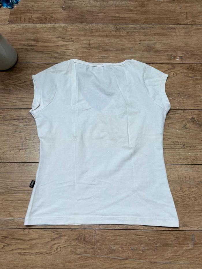 T-shirt dolce Gabanna blanc, avec écriture rose moulant, taille 36/38 - photo numéro 5