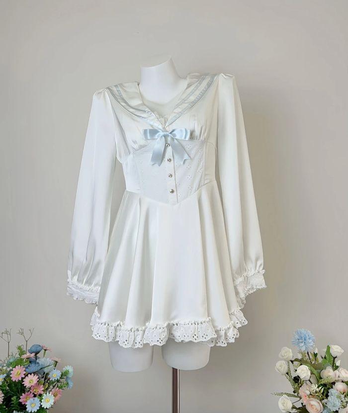 Dress Robe style Blue Marin Navy Lolita Cosplay Cute Kawaii - photo numéro 2