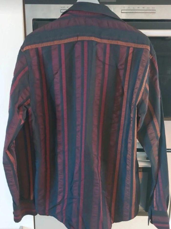 Chemise fluide  caporal rayé  noire bordeaux - photo numéro 1