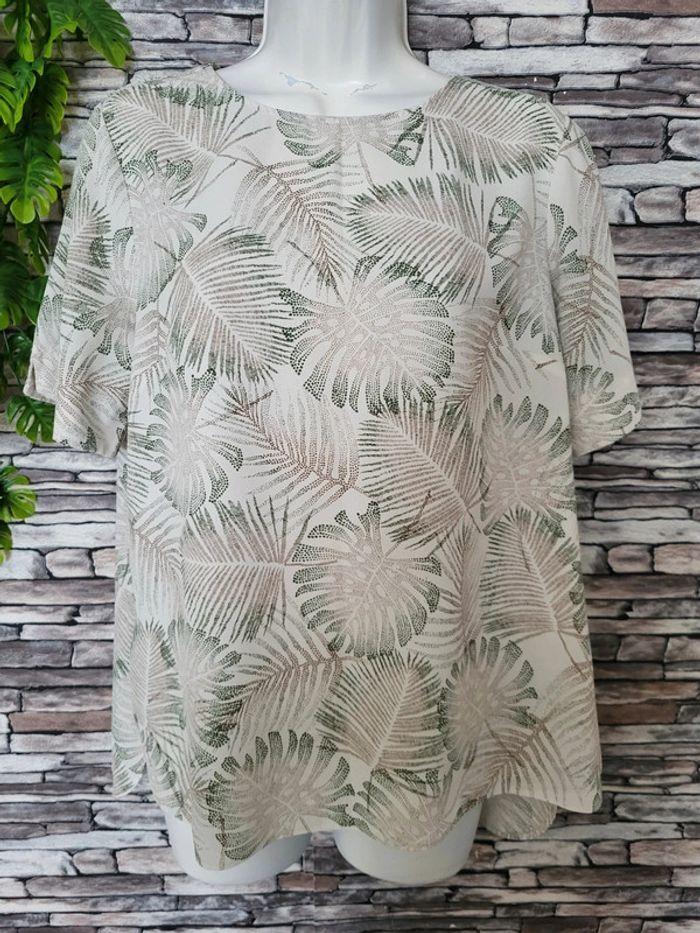 Ensemble pantalon large kaki blouse fluide tropical primark taille 42 - photo numéro 5