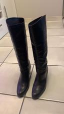 Bottes en cuir noir