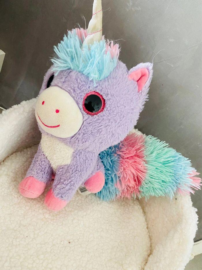 Peluche licorne multicolore - photo numéro 1