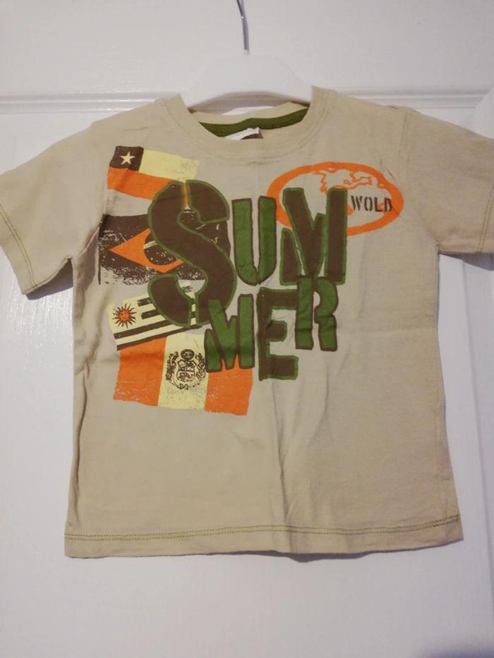 Tee-shirt manches courtes beige 4 ans - photo numéro 1