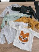 lot x6 tee shirt manche longue 18 mois