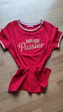 Superbe teeshirt camaïeu rouge T38 neuf