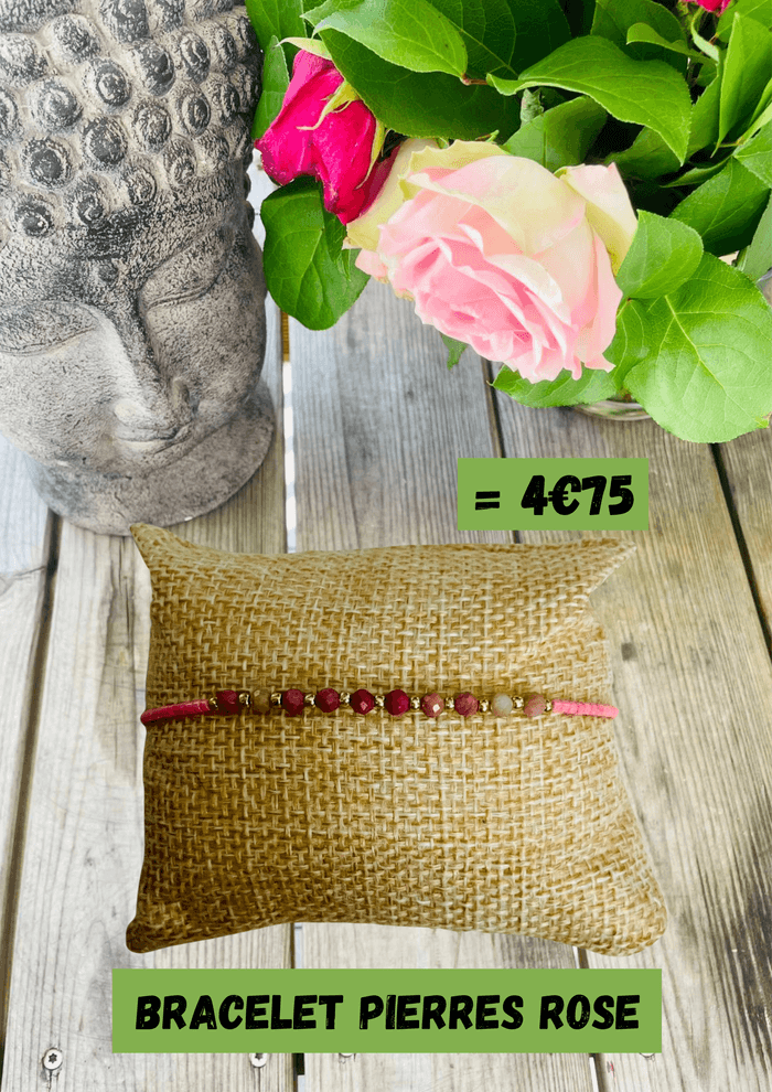 Bracelet en petites pierres roses - photo numéro 1