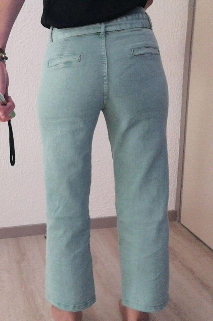 Jeans large, vert d'eau, Kiabi, 38, neuf - photo numéro 5