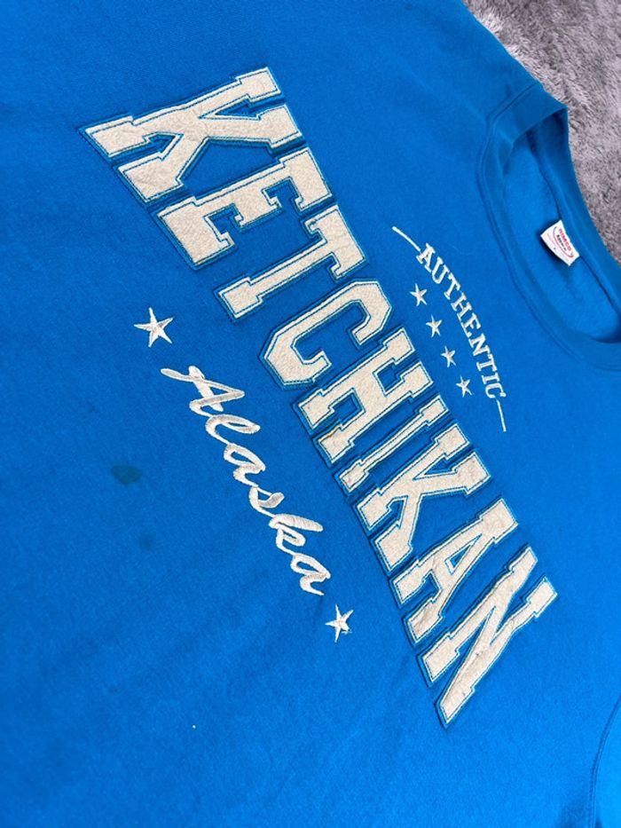 👕 Sweat Ketchikan Alaska Logo brodé Bleu Taille L 👕 - photo numéro 7