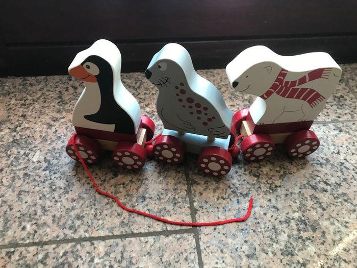 Petit train à tirer animaux bébé - photo numéro 1