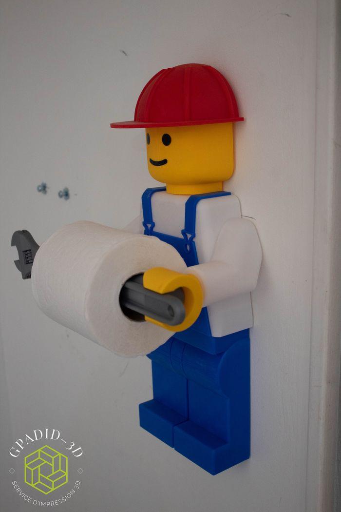 Dévidoir de papier toilette ou simple décoration murale dans un style Lego - photo numéro 3