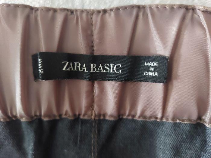 Jupe Zara Basic simili cuir marron clair S - photo numéro 7