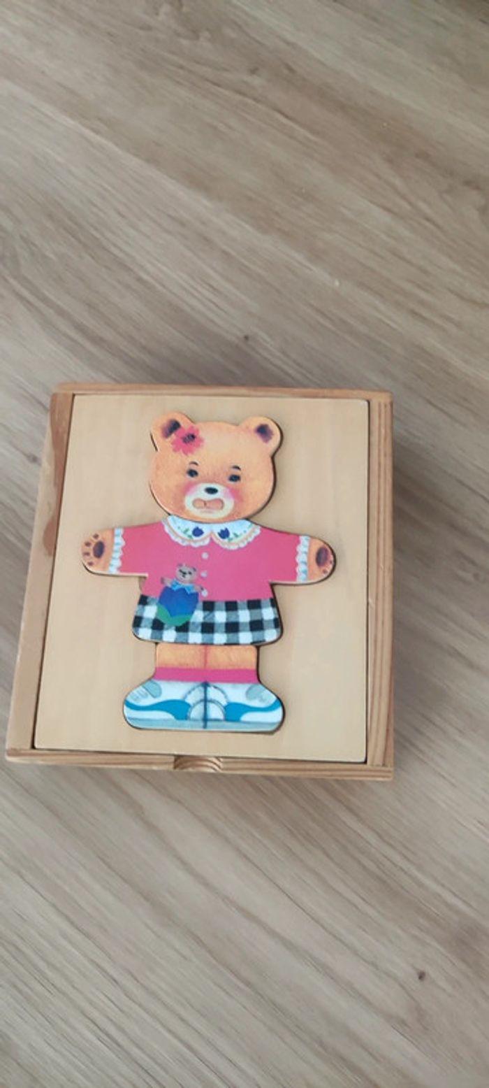 Jeu en bois puzzle ours - photo numéro 8