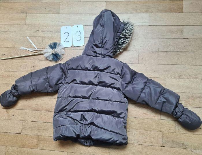 Doudoune manteau fouree à capuche chaud marron taupe  tape à l'œil 23 mois - photo numéro 2