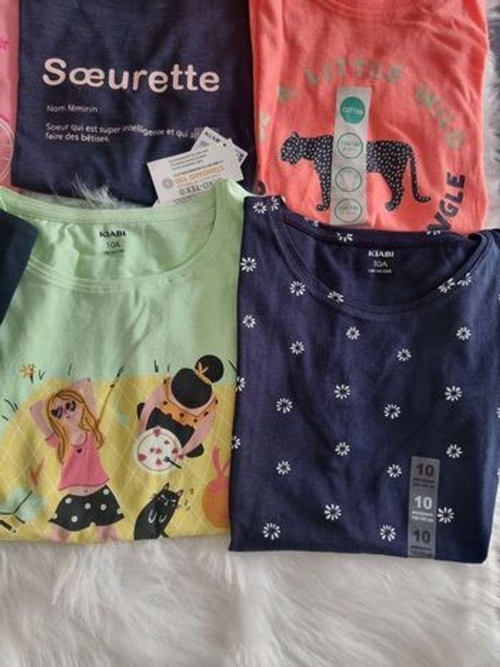 NEUFS (non portés) 🤩🤩🩷🩷superbe lot Tee-shirts MC 10 ans fille💜💜🤩😍 - photo numéro 2