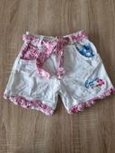 Short blanc et rose en coton taille 4 ans