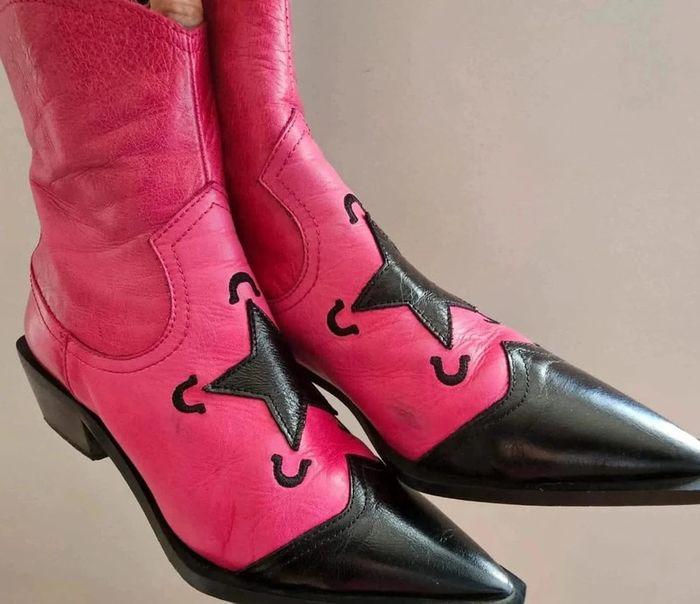 Bottines cowboy rose Asos 40 - photo numéro 2